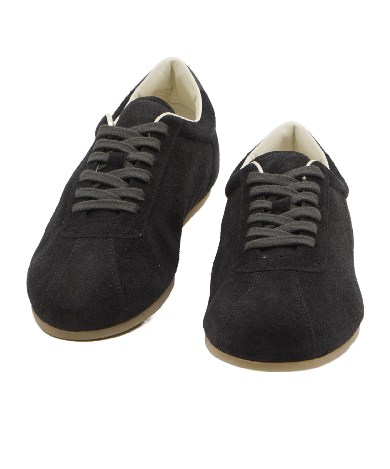 Common Projects Driving Lo Profile Leather-trimmed Suede Sneakers In Black