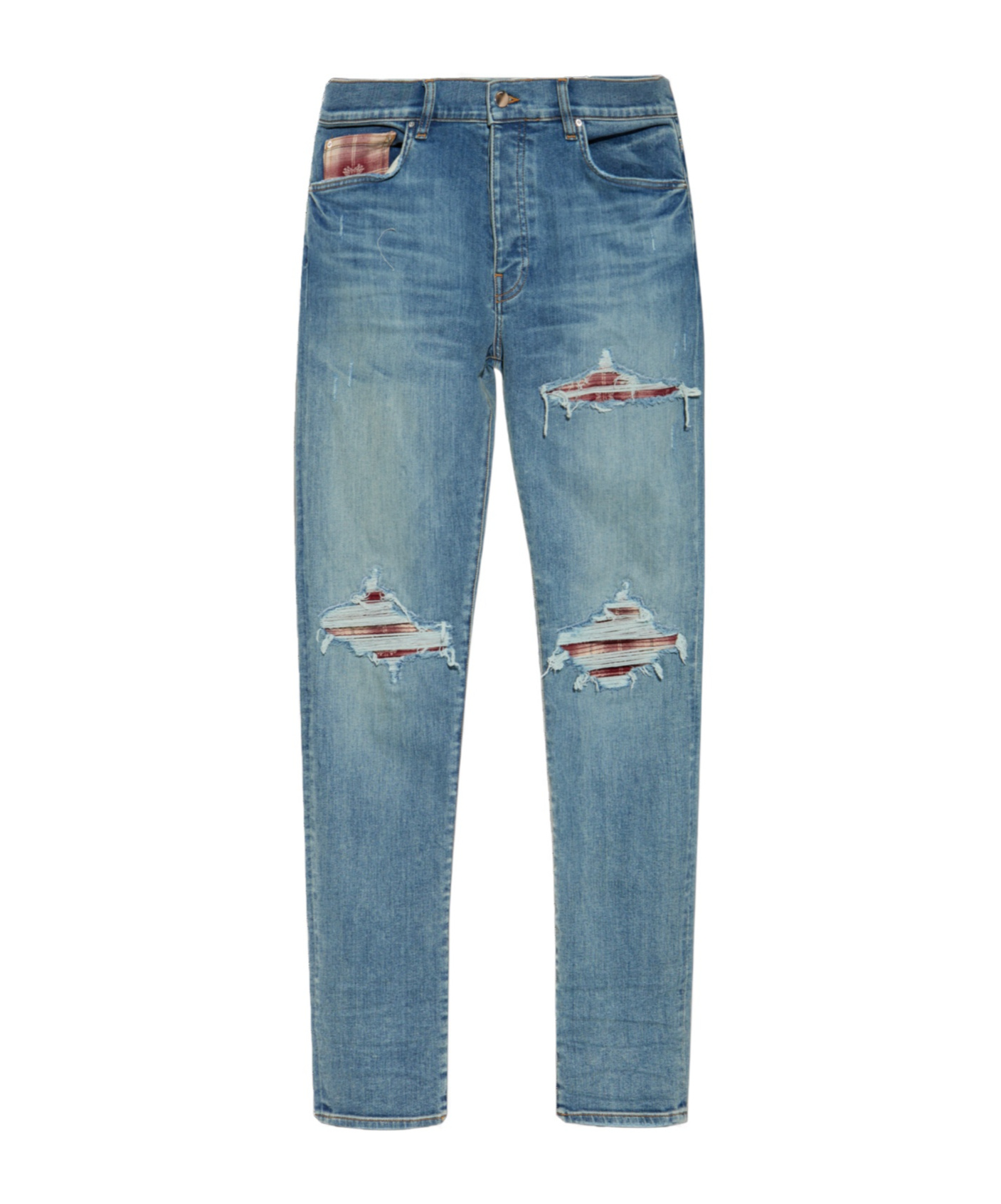 Amiri Mx1 Distressed Skinny Jeans In Blue