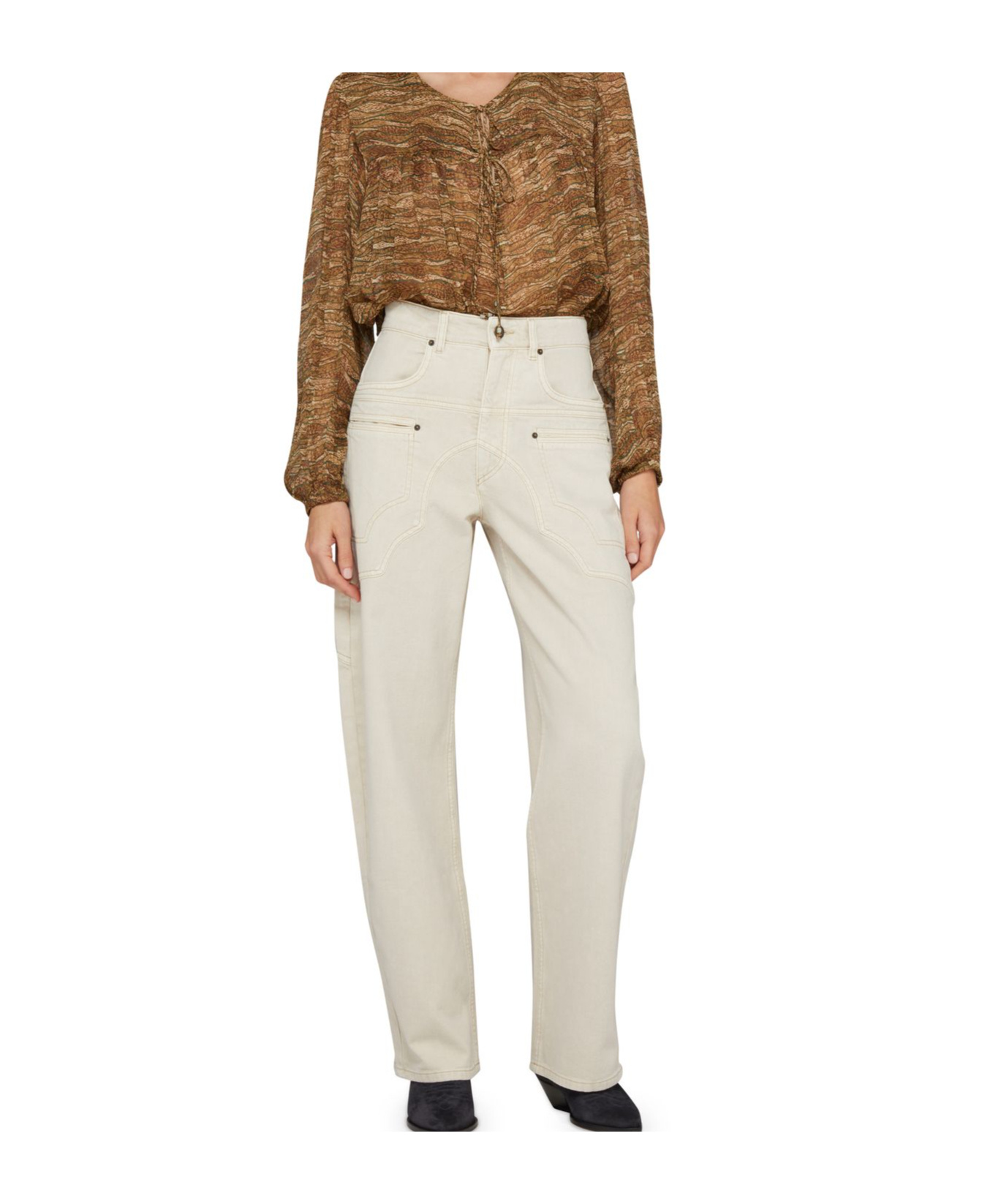 Isabel Marant Belt Loops Slacks In Nude
