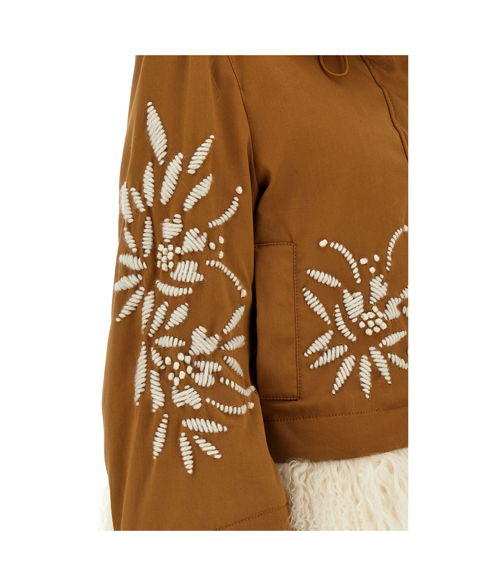 Ermanno Scervino Embroidery Casual Jacket In Brown