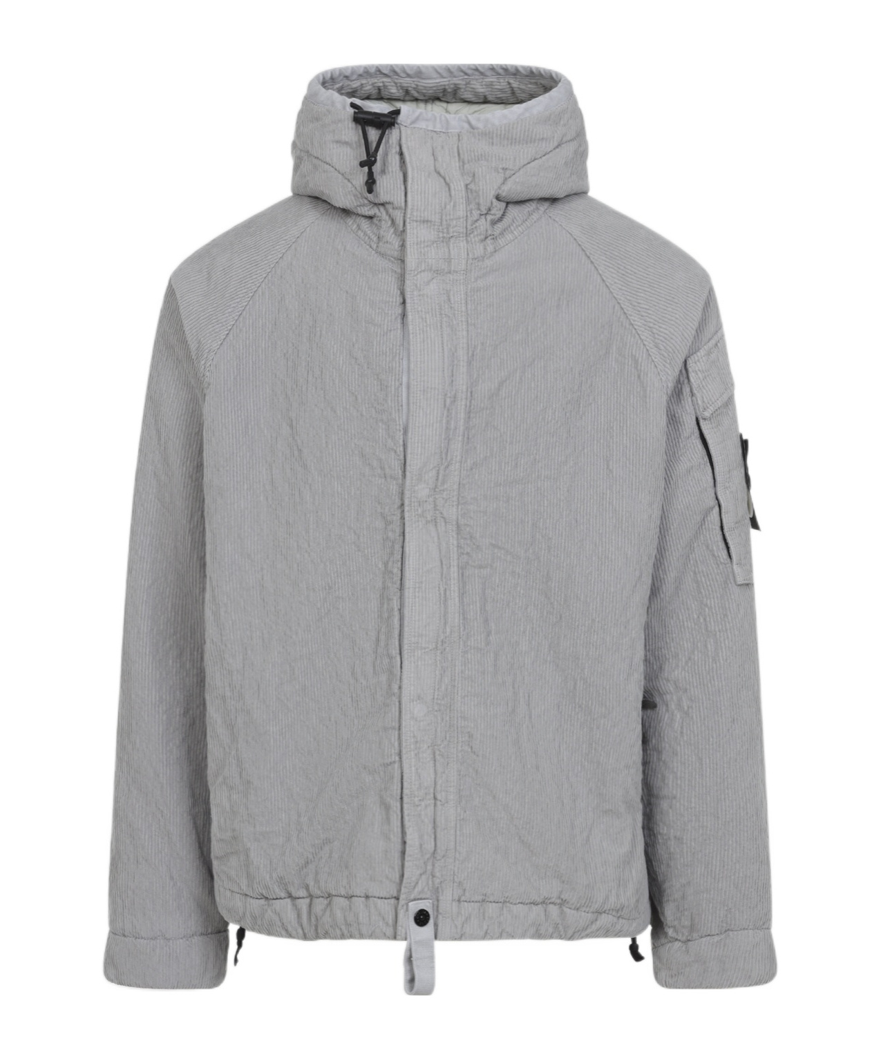 Stone Island Lightweight Grey Jacket With Textured Fabric In Gray