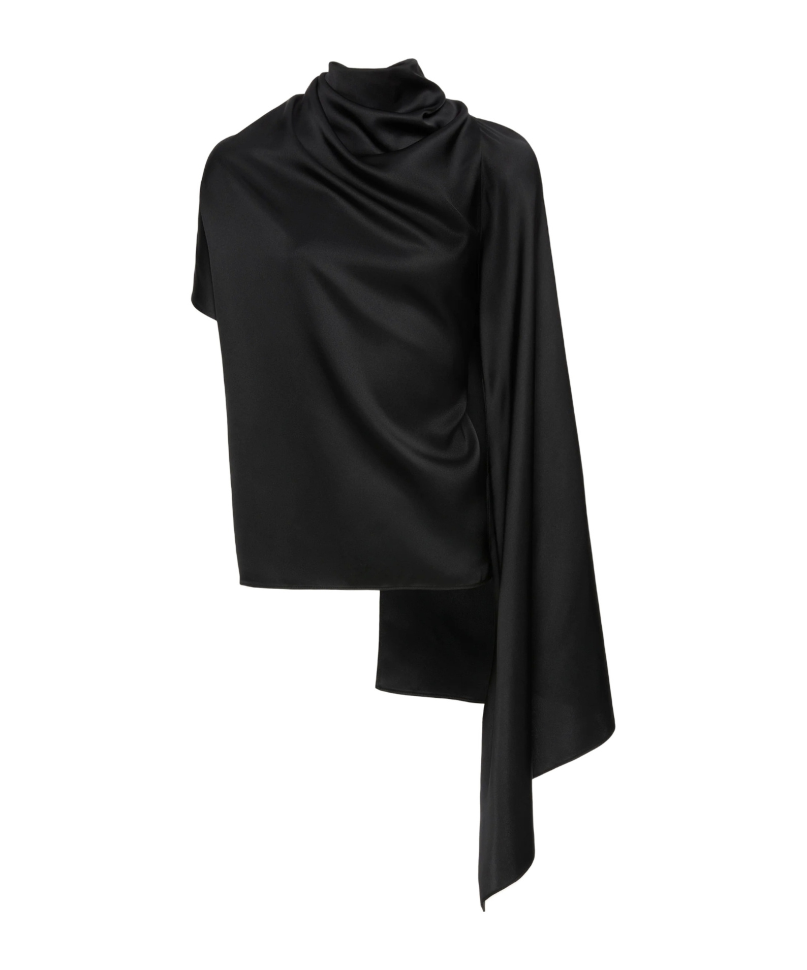 Magda Butrym Scarf-detail Asymmetric Blouse In Black