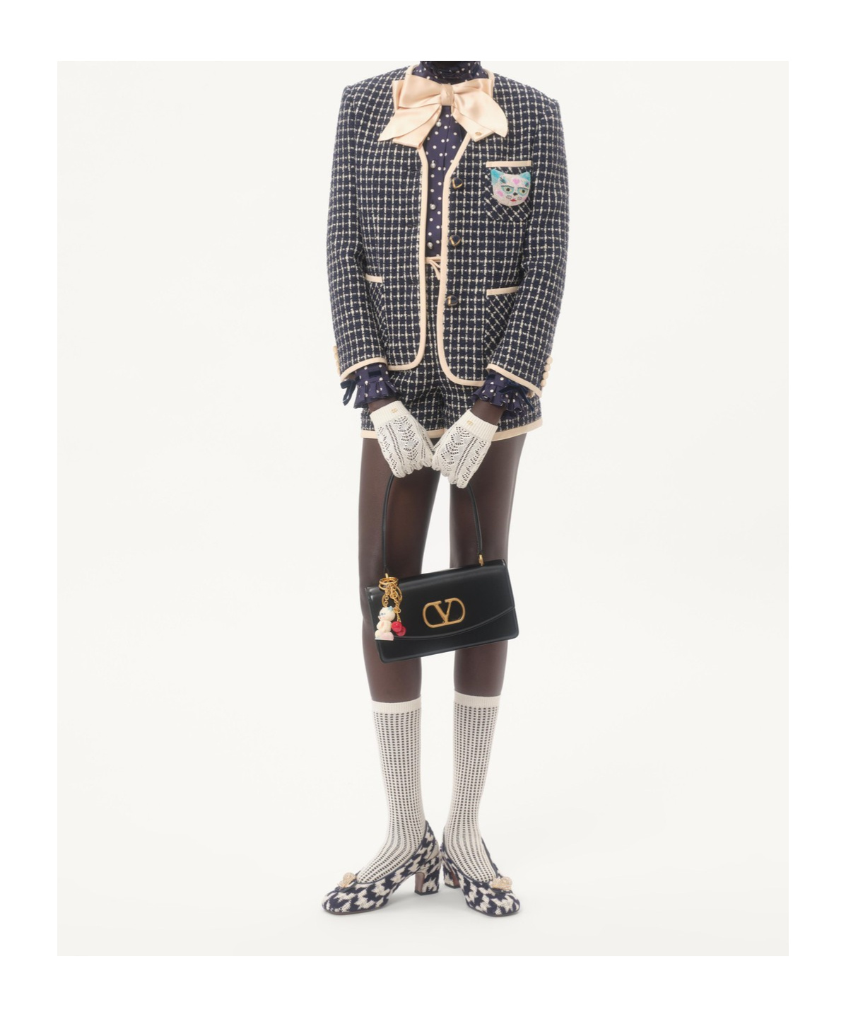 Valentino Boucle Wool Blend Jacket With Contrast Trim