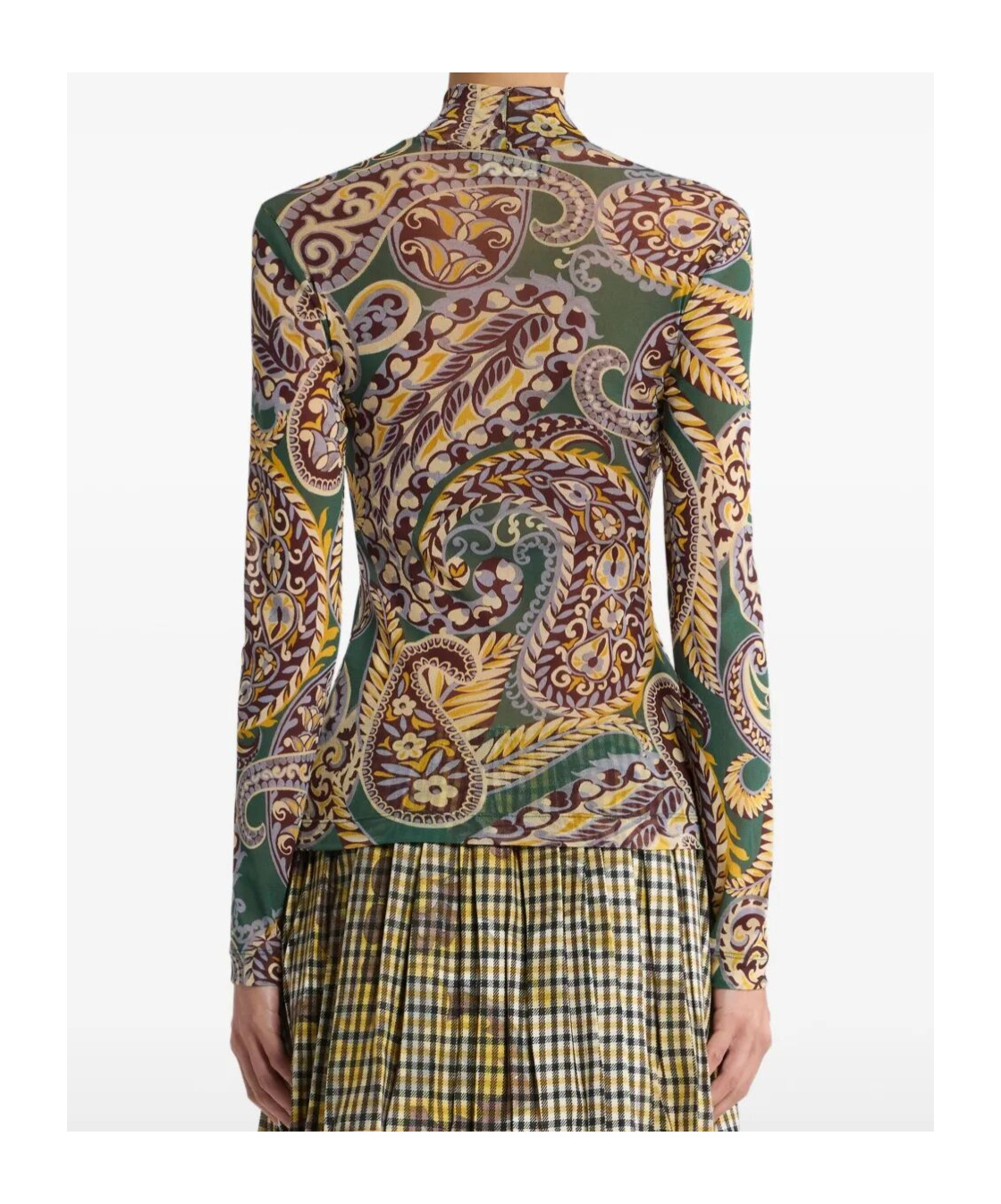 Etro Women High-neck Top With Paisley Pattern In Multi