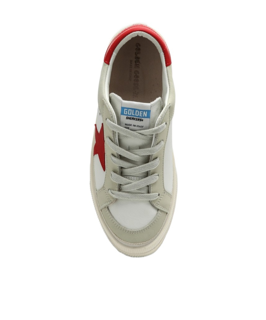 Golden Goose May Leather And Nabuk Upper Leather Star And Heel In Nude