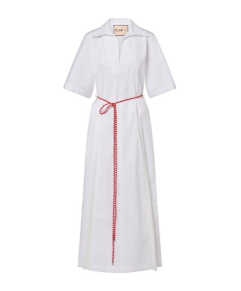 Plan C Cotton-blend Shirt Dress In White