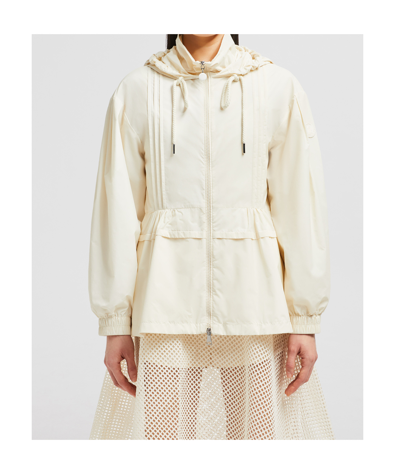 Moncler Vabre Zip-up Jacket In Nude