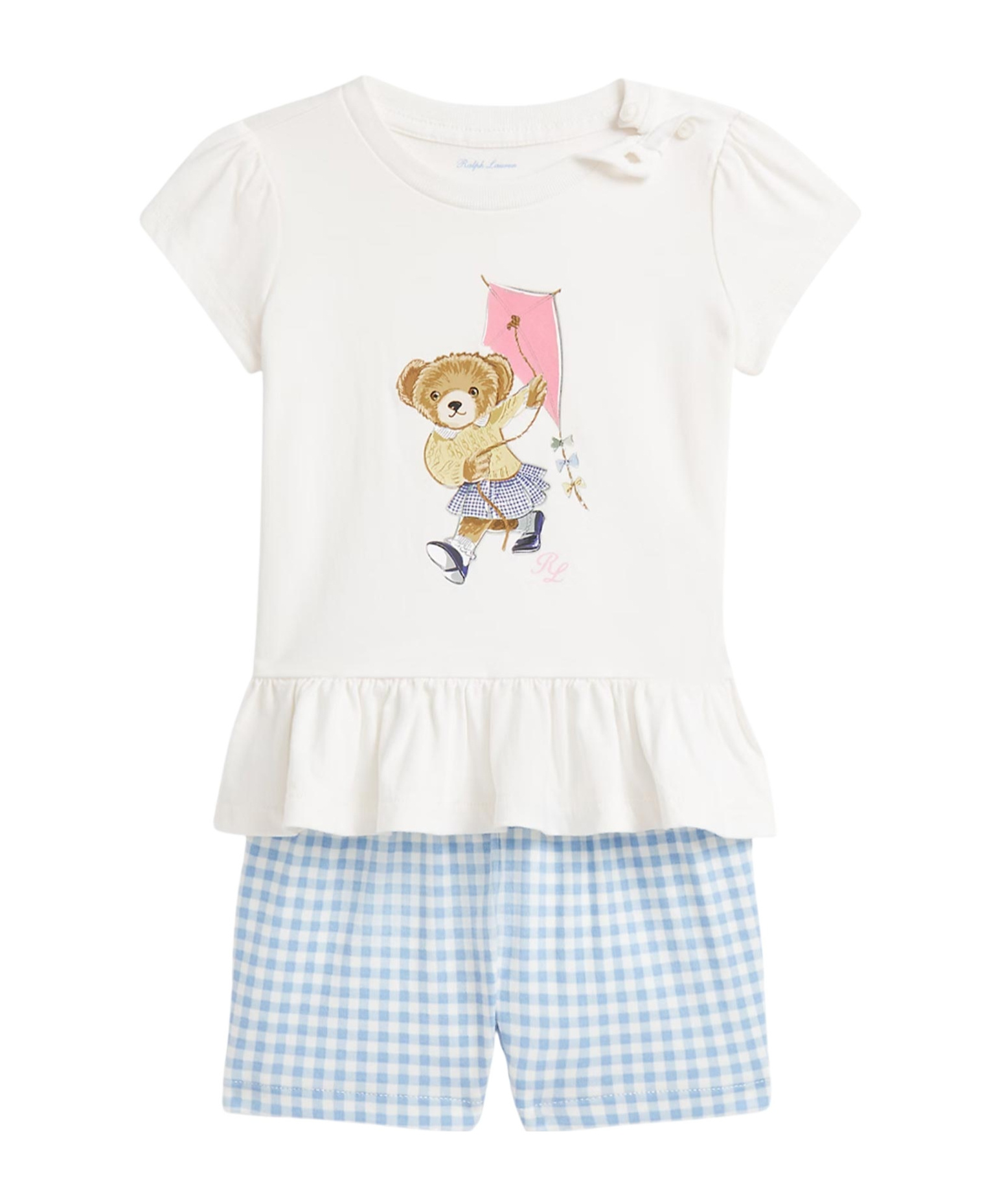 Polo Ralph Lauren Short-sleeved T-shirt And Shorts Set In White