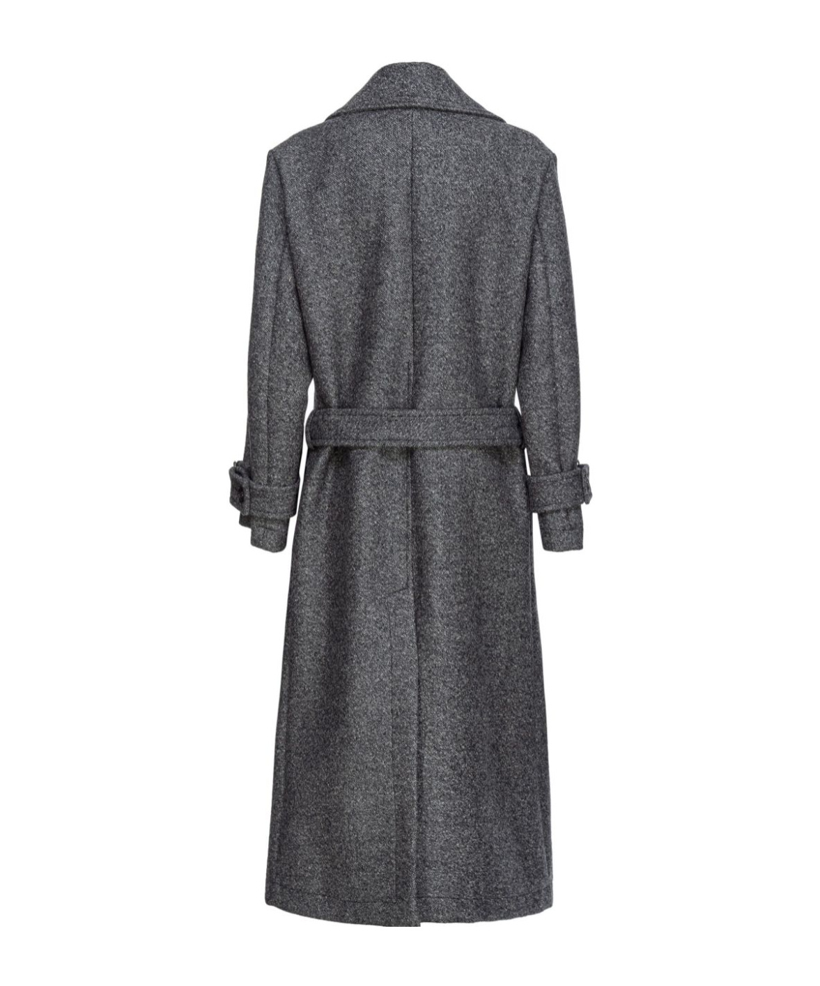 Pinko Double-breasted Calice Wool Blend Coat In Gray