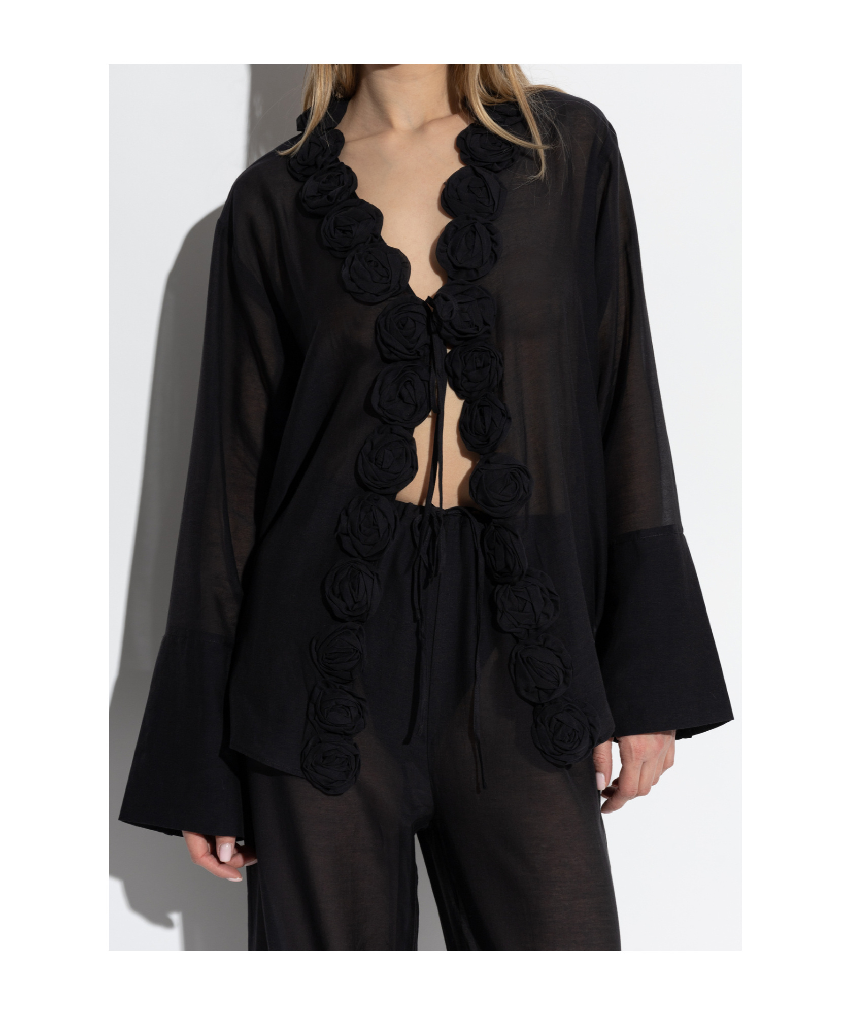 Shop Oseree Beach Shirt In Black