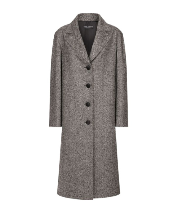 Dolce & Gabbana Chic Herringbone Pattern Jacket For Women In Gray