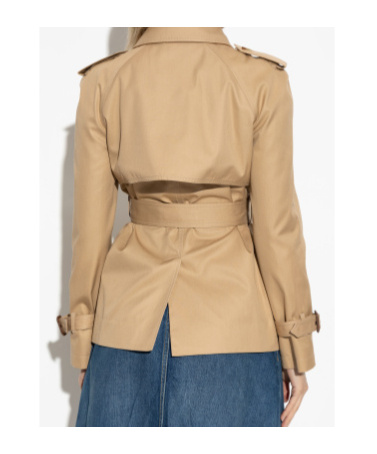 Chloé Cotton Gabardine Short Trench Coat In Brown