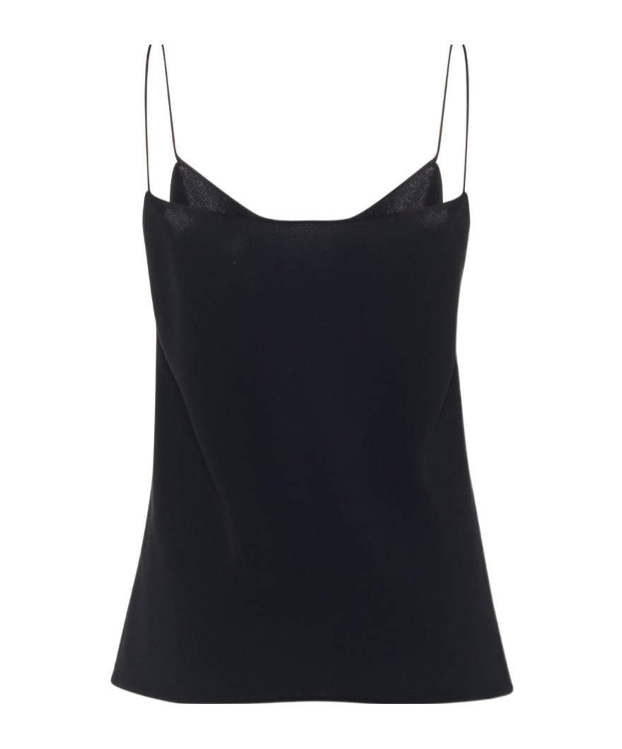 The Row Biggins Silk-strap Crepe Camisole In Black