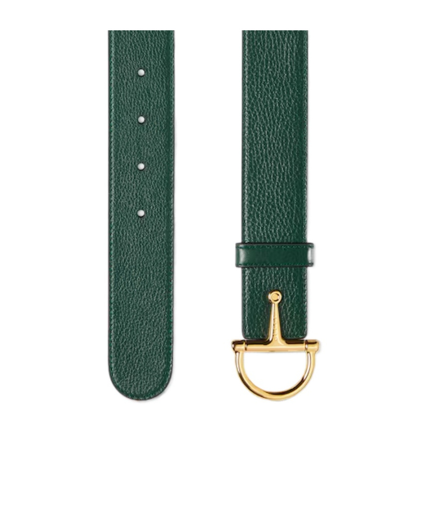 GUCCI BELT WITH HALF-HORSEBIT BUCKLE