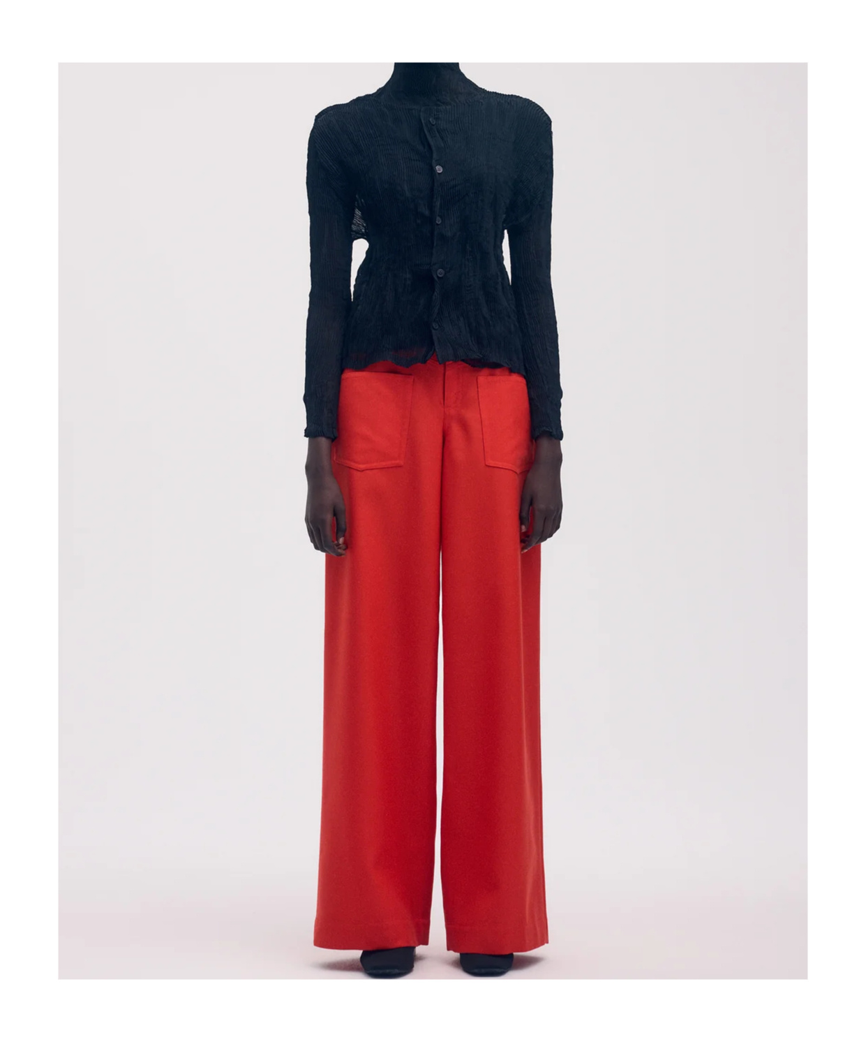 Issey Miyake Chiffon Cardigan In Black