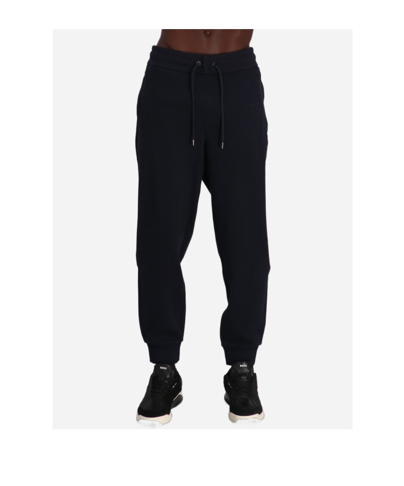 Hugo Boss Mens Drawstring-waist Slim-fit Tapered-leg Cotton-jersey Jogging Bottoms Black In Black