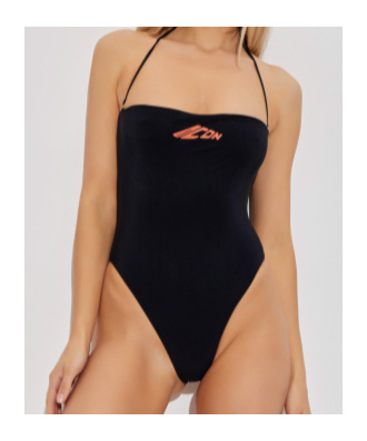 Dsquared2 Logo-print Halterneck Swimsuit In Black