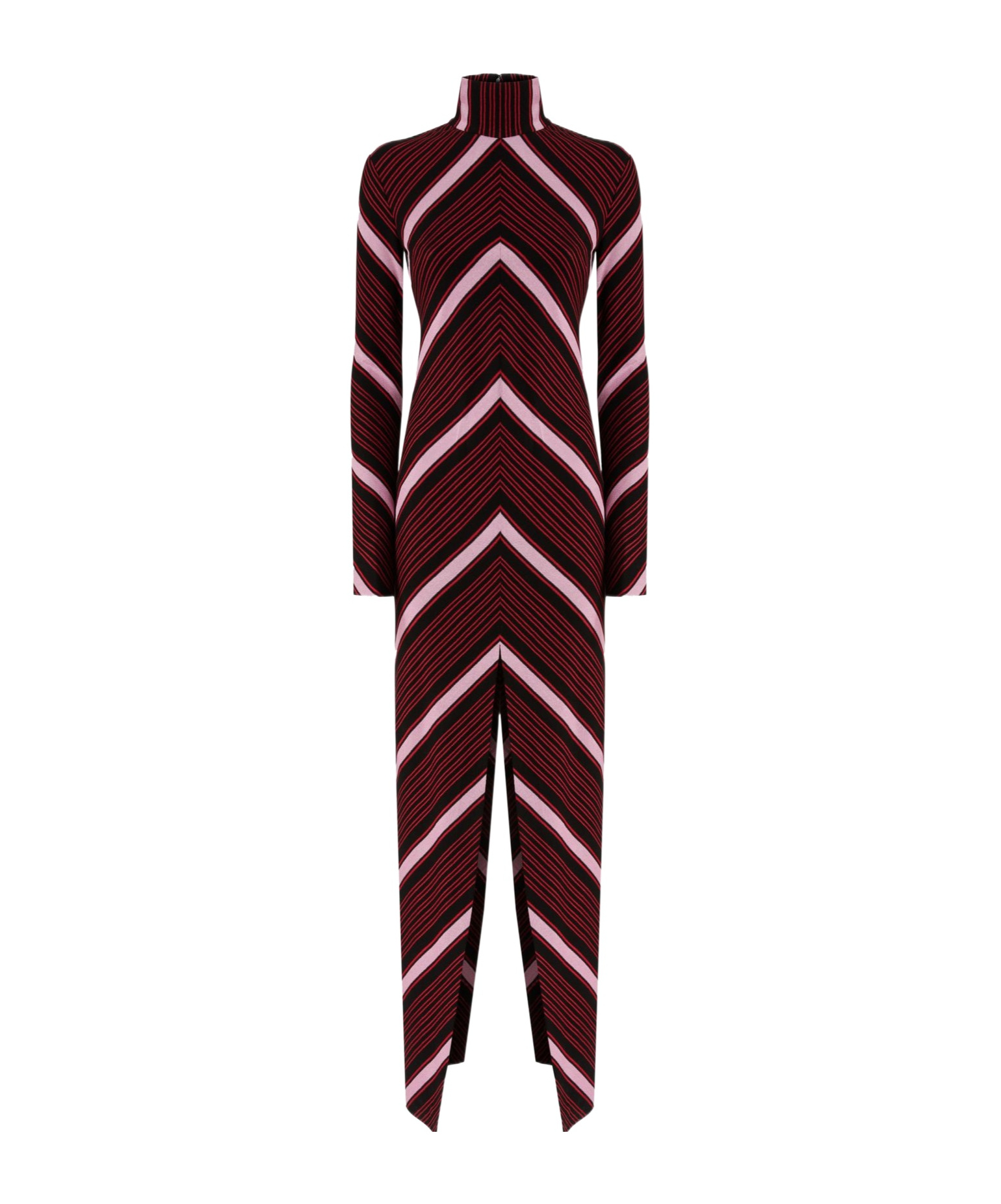 Missoni High Collar Long Sleeve Dress In Brown
