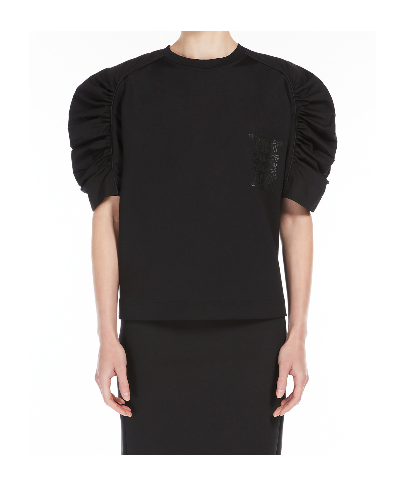 Max Mara Technical-jersey T-shirt In Black