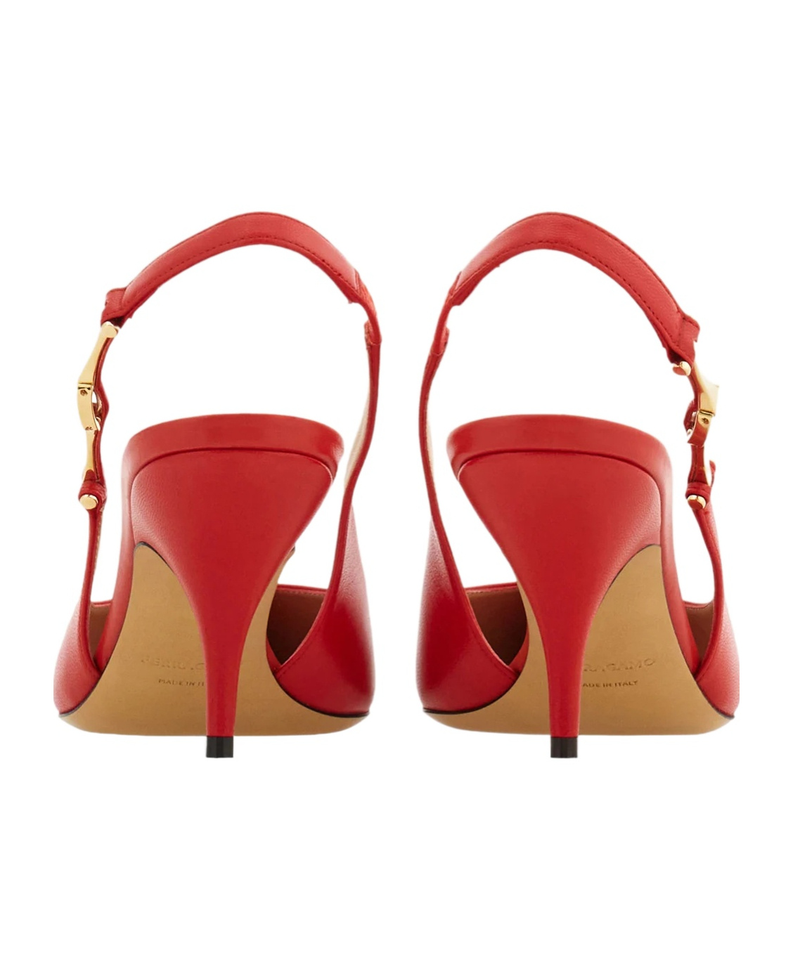Ferragamo F Buckle Slingback Pump In Red