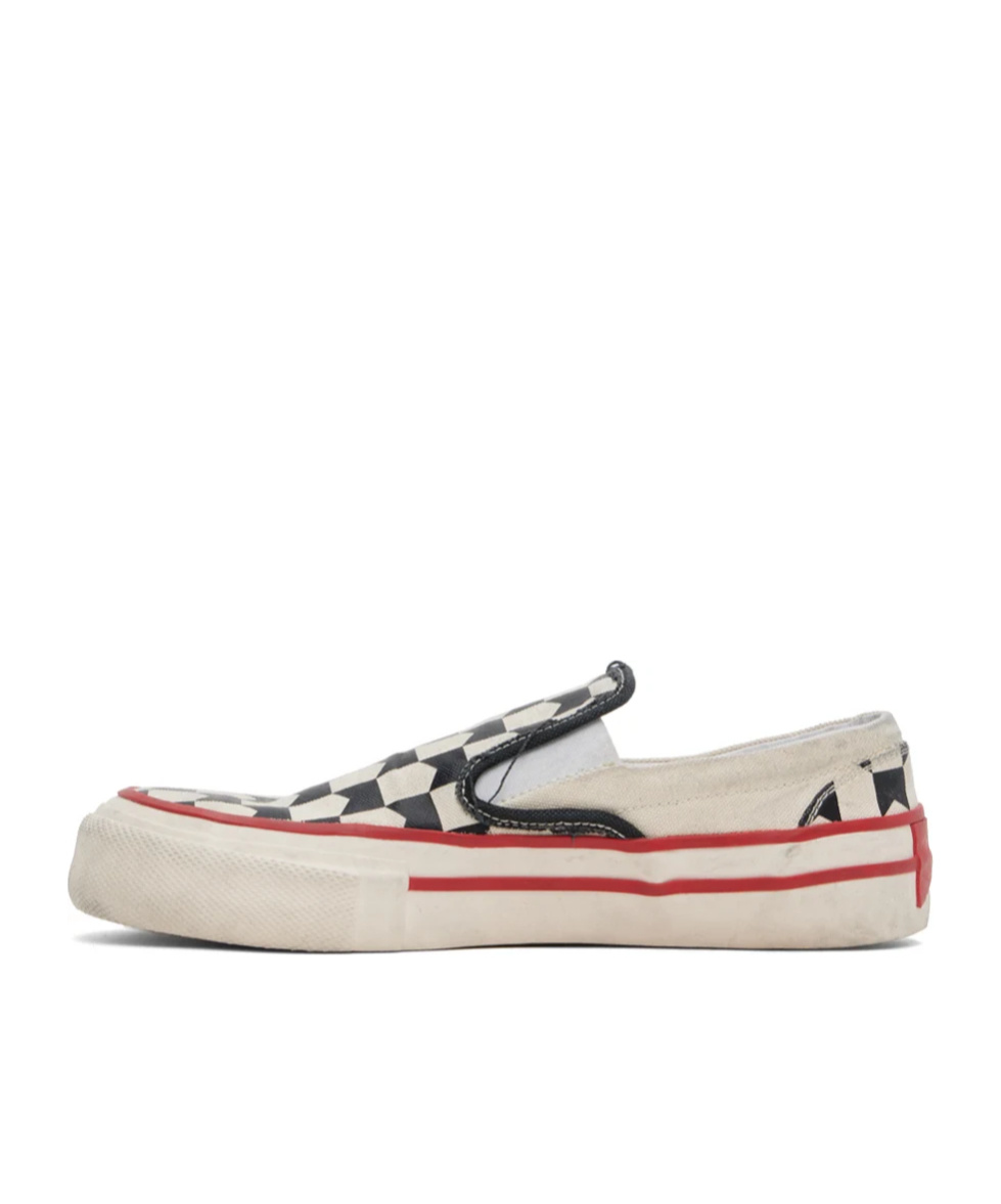 RHUDE CHECK FLAT SNEAKERS 