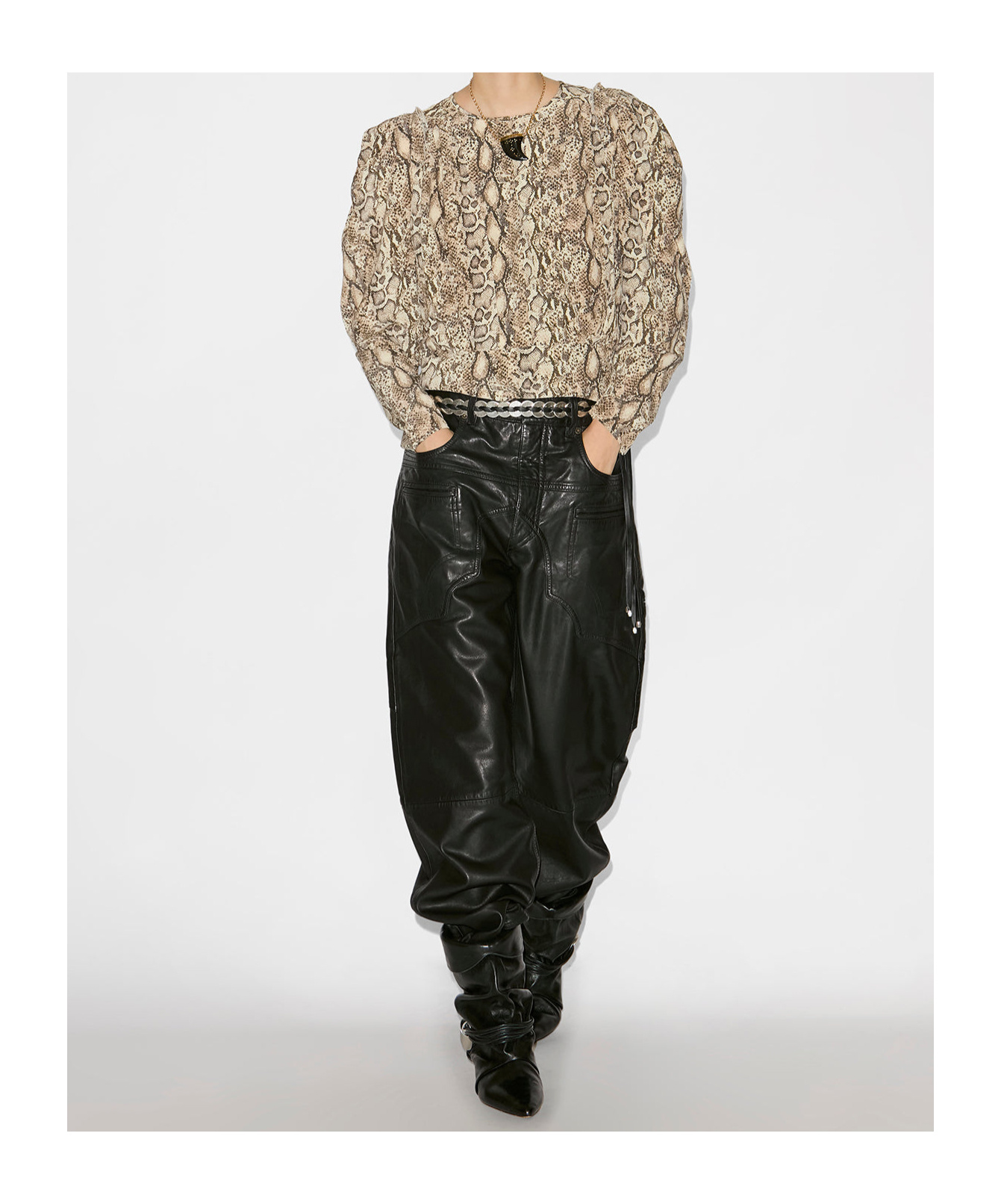 Shop Isabel Marant Zarga Blouse In Nude