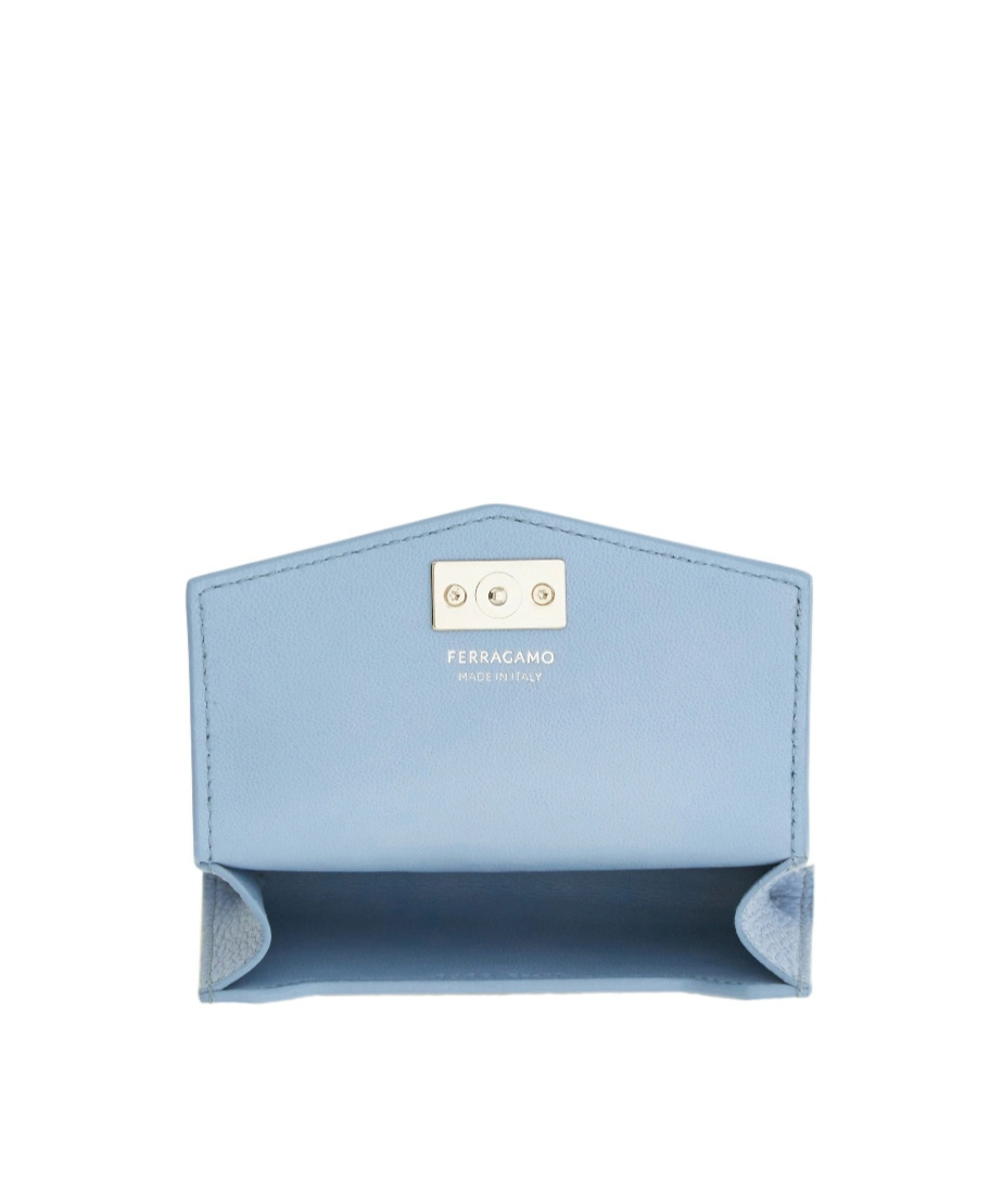 Ferragamo Gancini Buckle Card Holder Charm In Blue