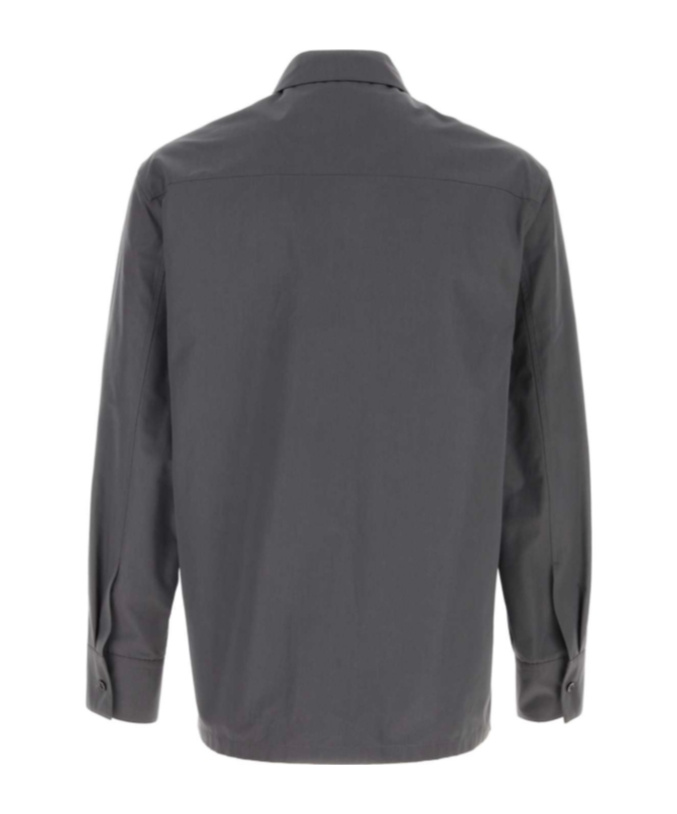 Jil Sander Poplin Shirt Collar Design Long Sleeves In Gray