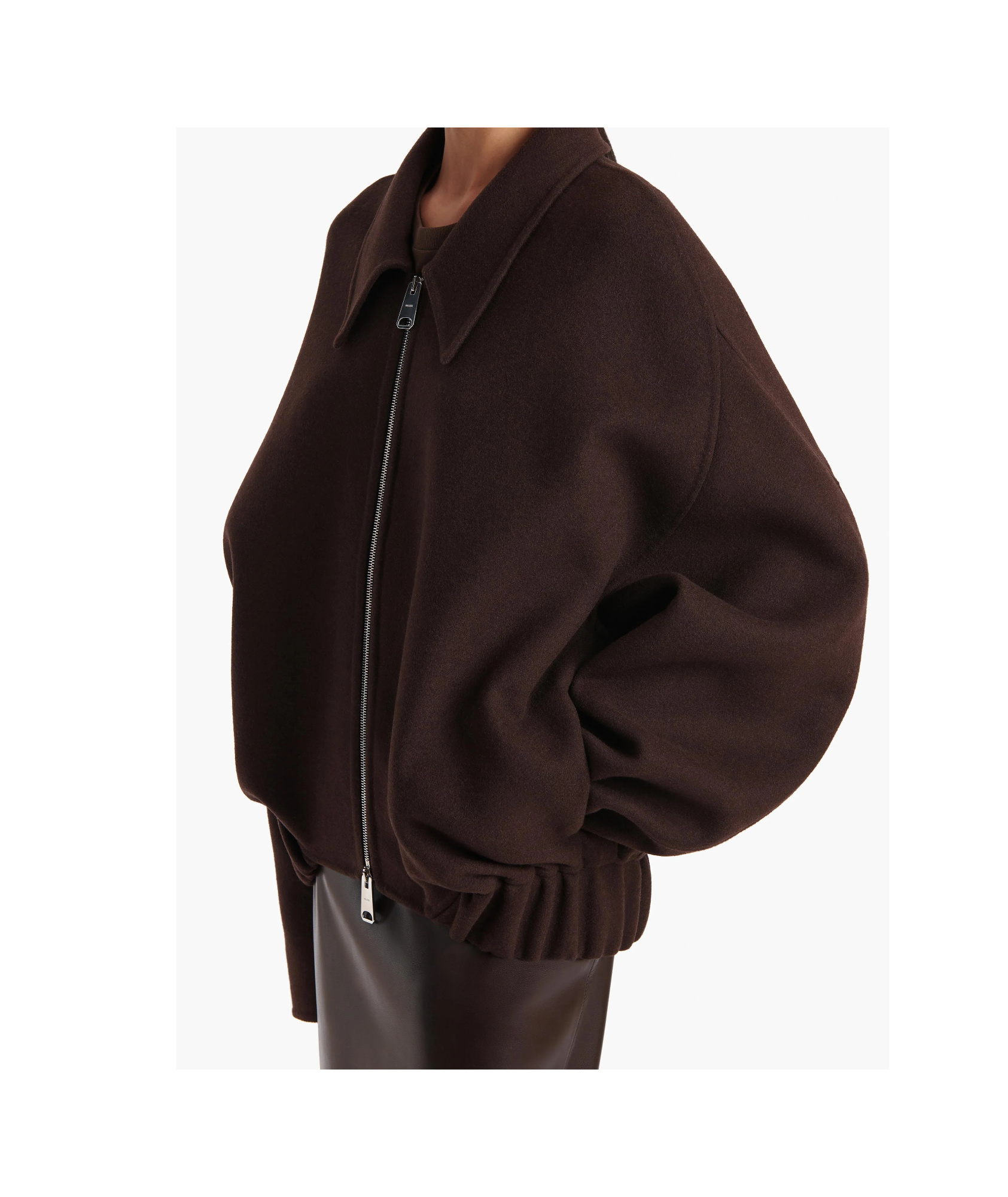 Khaite Odin Zipped-wool Jacket In Brown