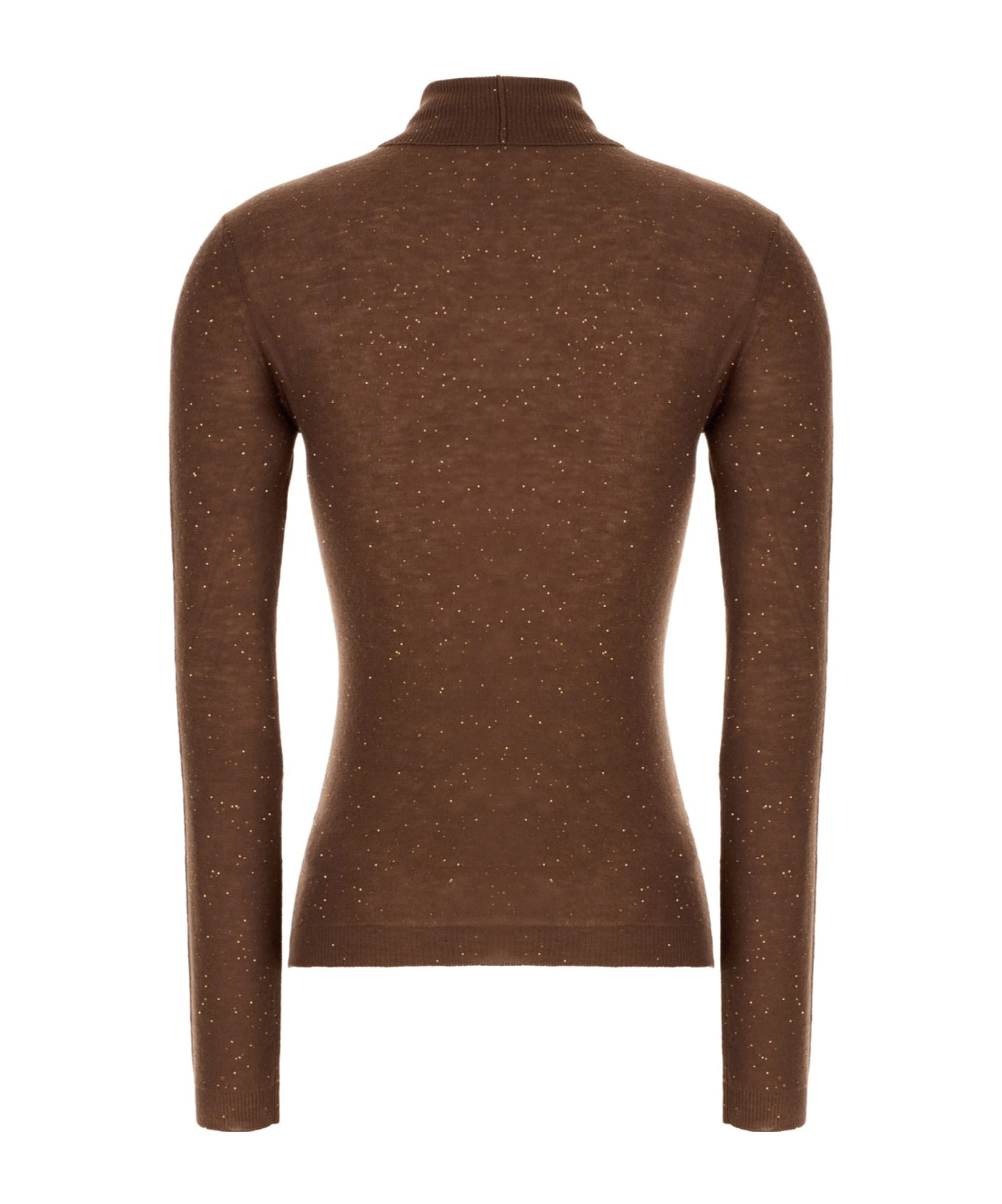 Fabiana Filippi Turtleneck Sequin-embellished Sweater In Brown