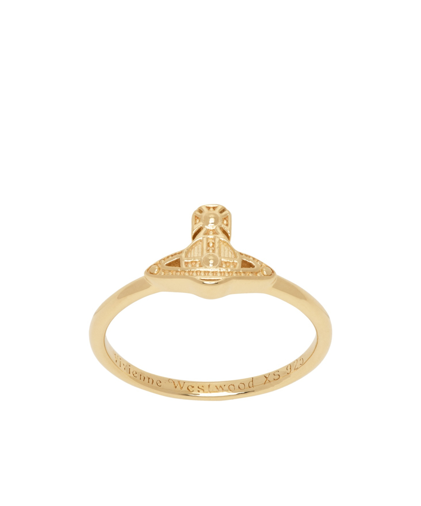 Vivienne Westwood Logo Engraving Ring In Yellow