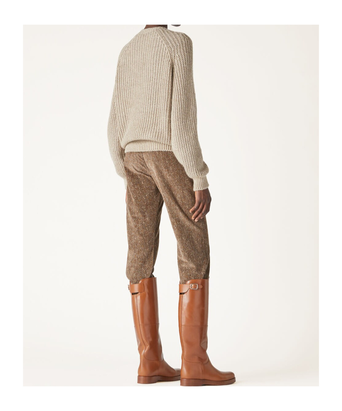 Loro Piana Round-neck And Long-sleeved Sweater In Brown