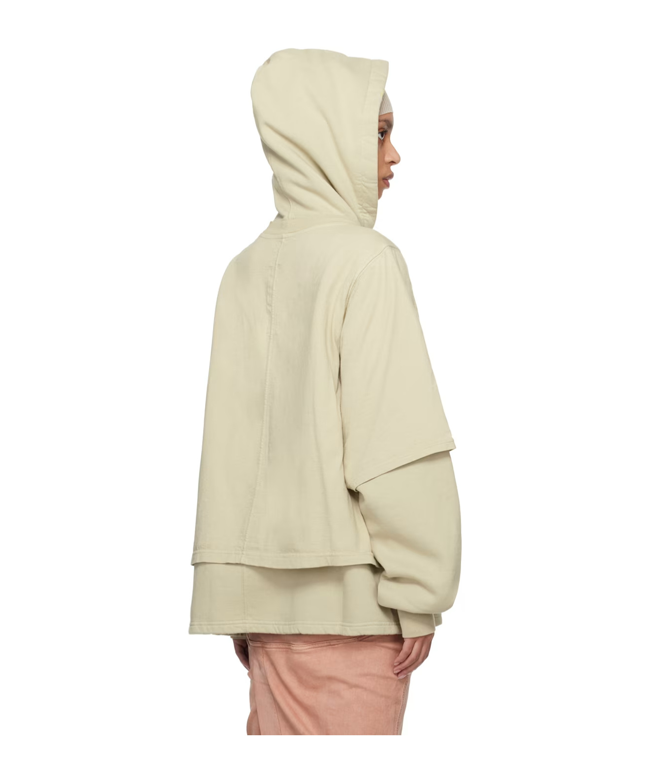 Rick Owens Drkshdw Off-white Hustler Hoodie In Gray