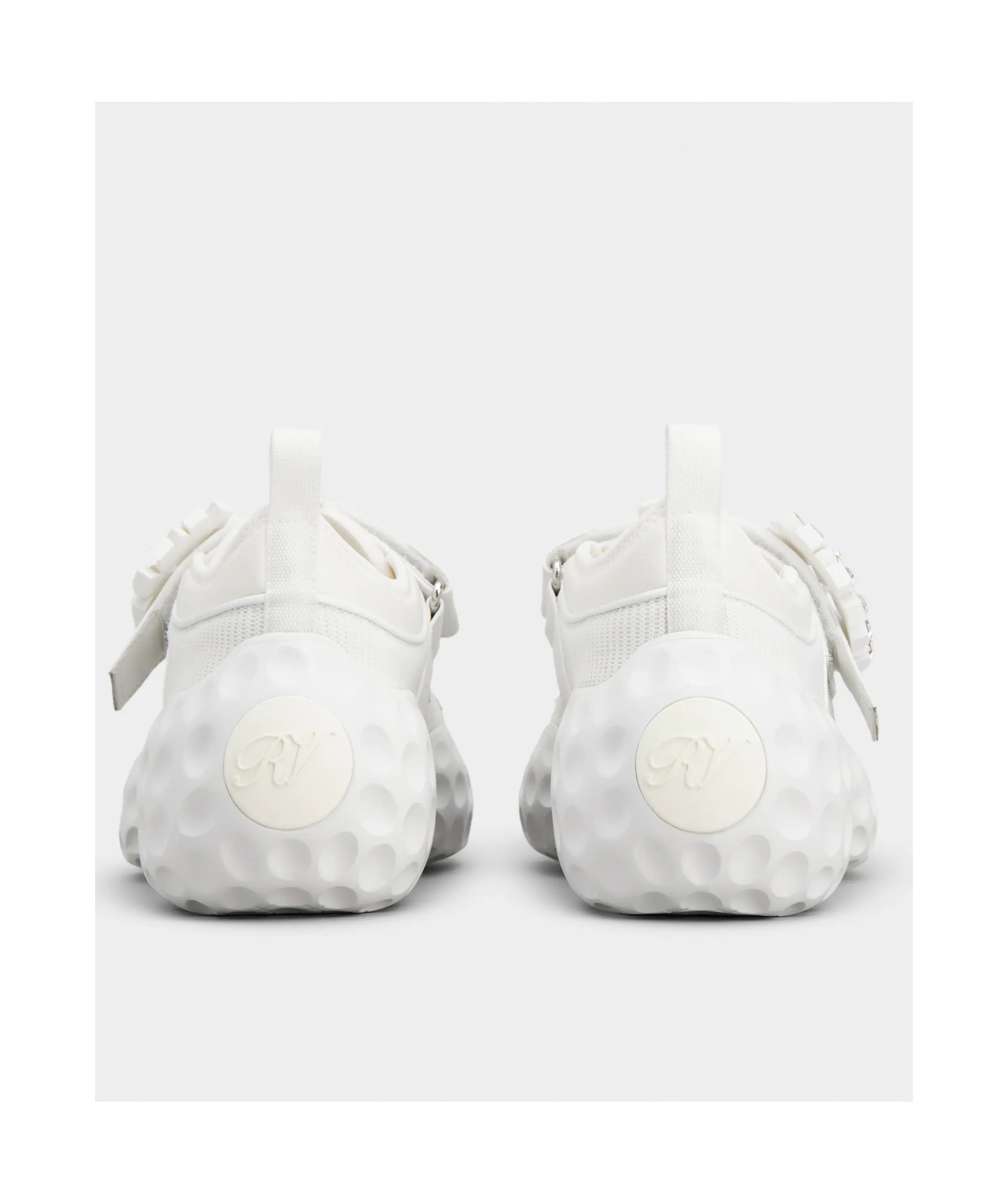 Shop Roger Vivier Viv' Run Light Sneakers In Fabric In White