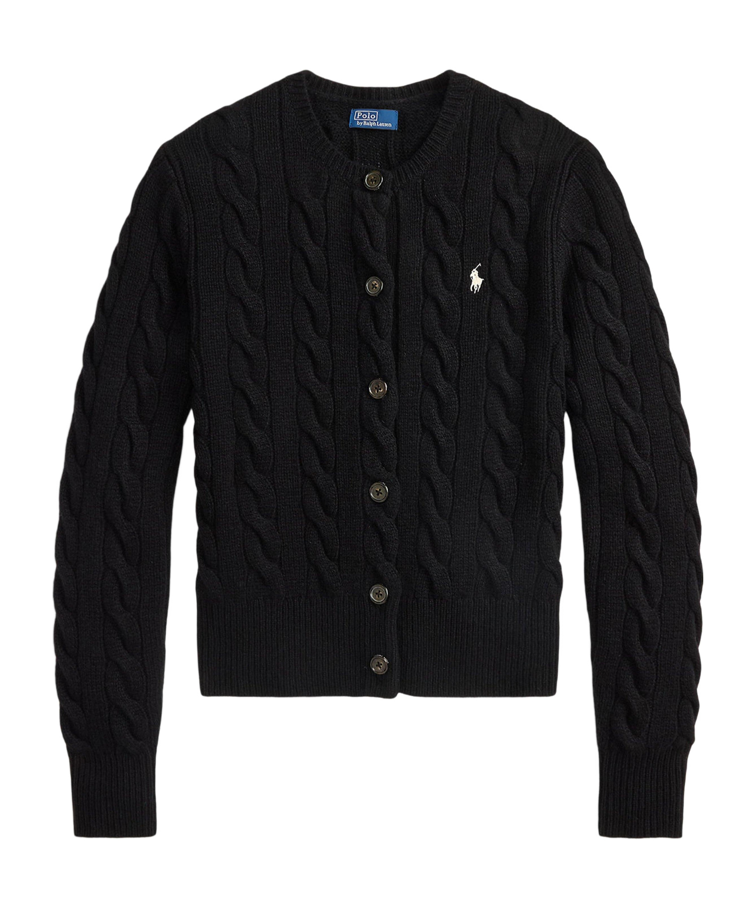 Polo Ralph Lauren Cable Knit Cardigan In Black