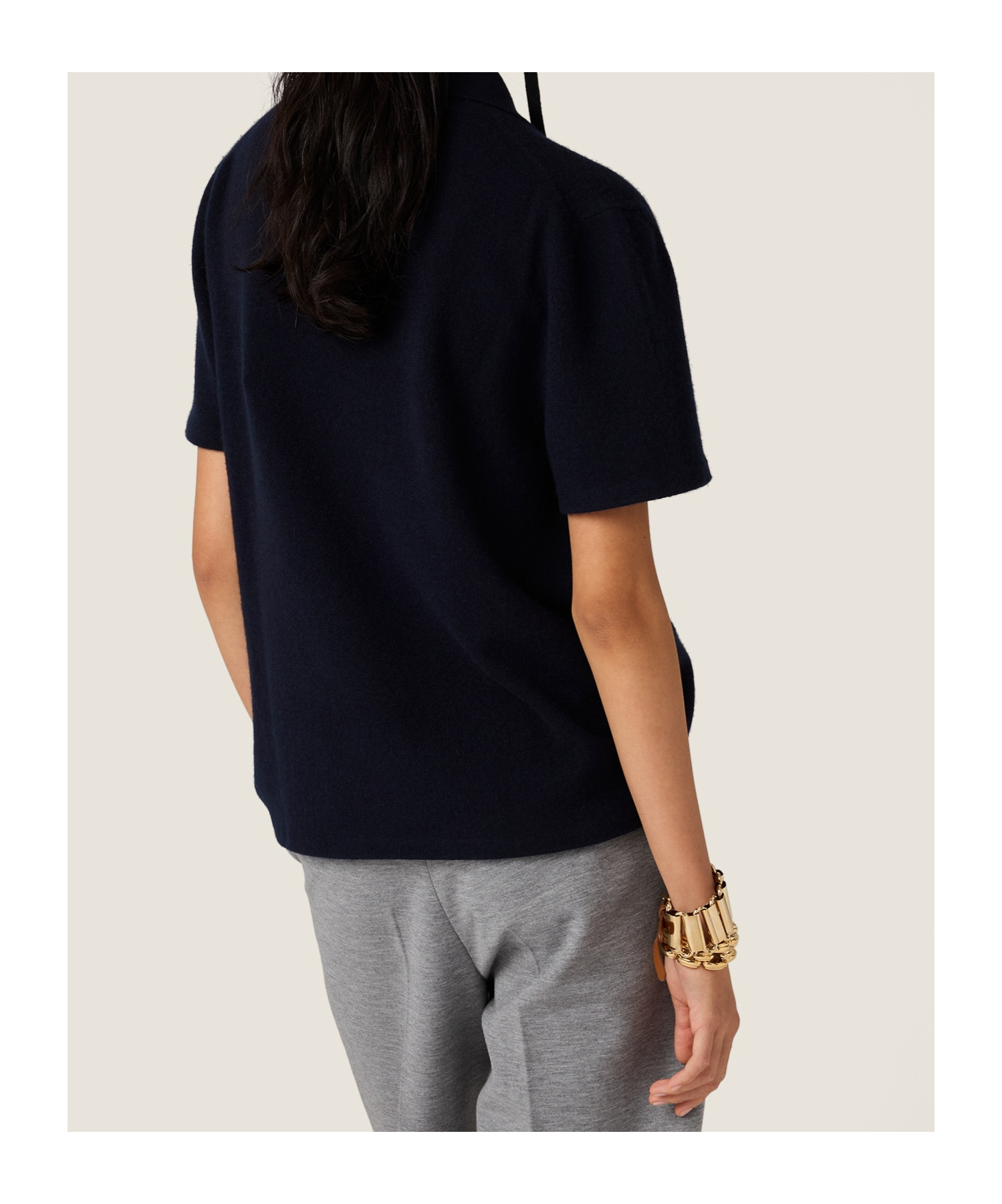 Miu Miu Short Sleeve Polo Shirt With Collar Design In Black