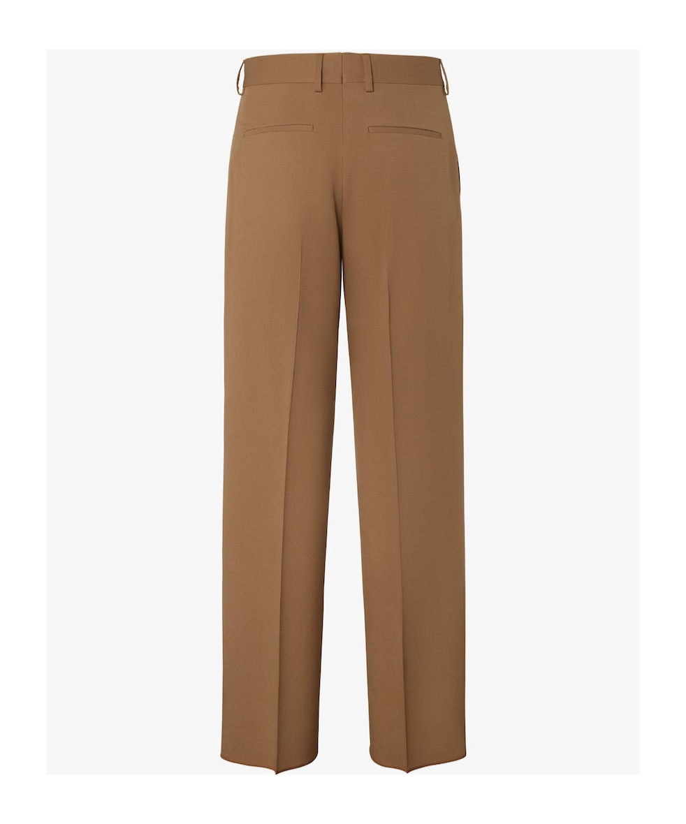 Fendi Rust Wool Pants In Brown