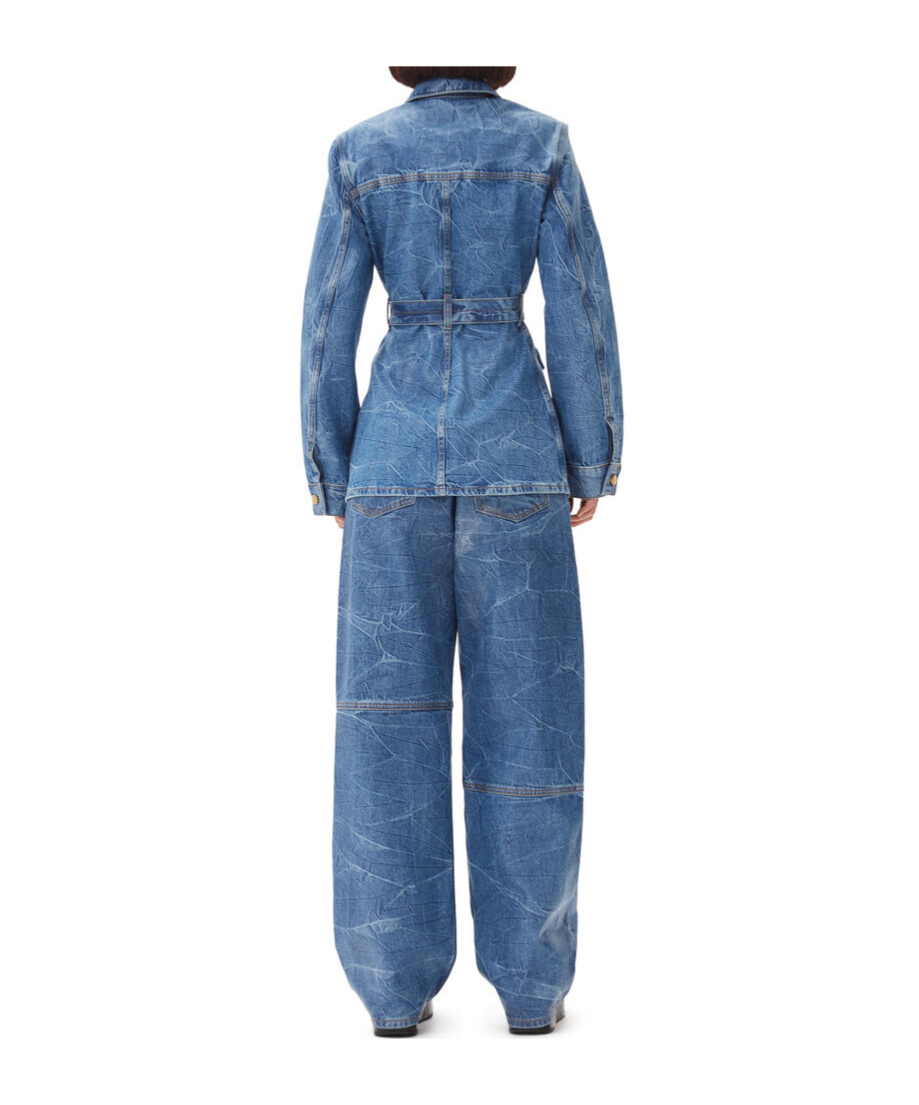 Ganni Women Foil Denim Jacket In Blue