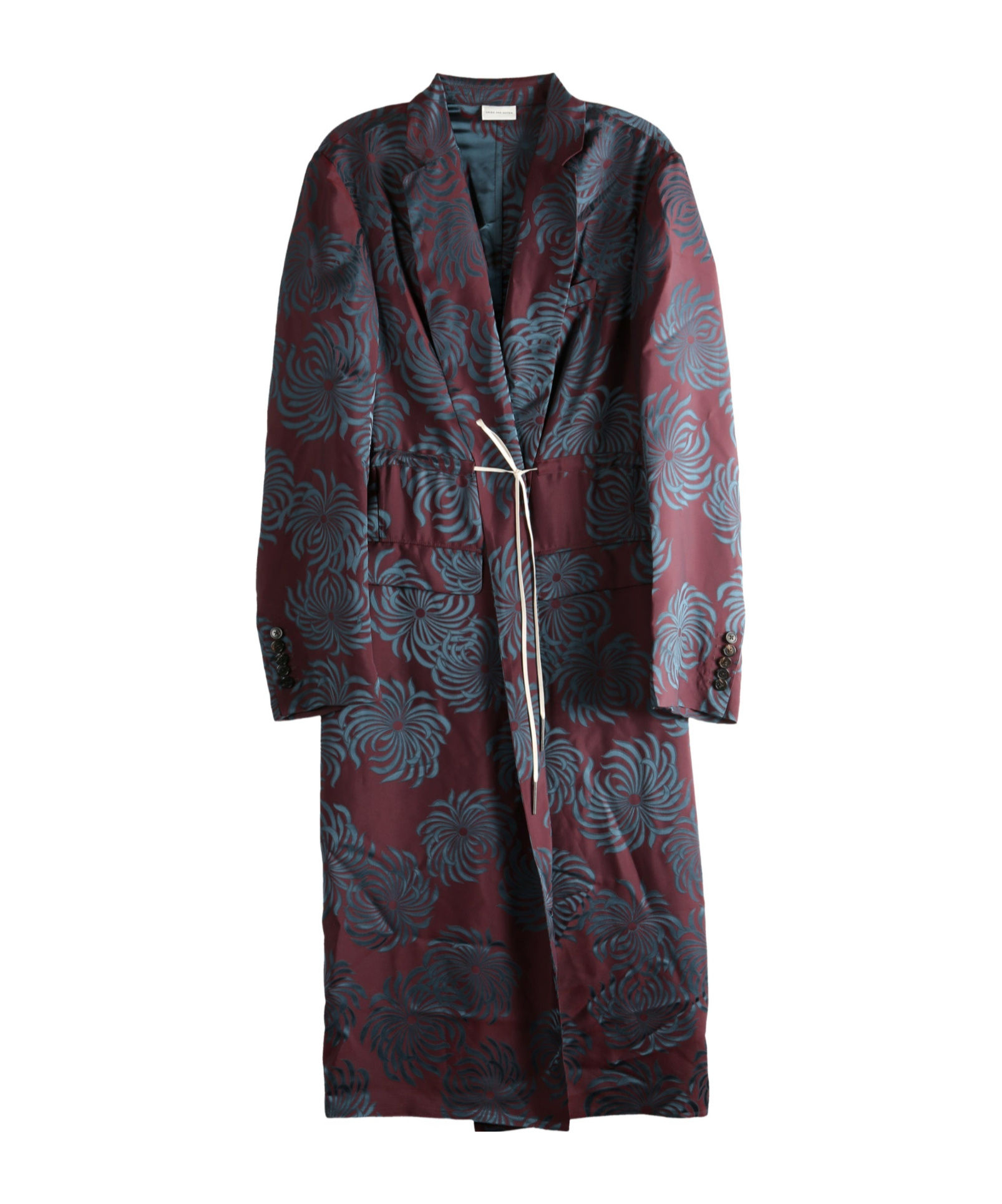 Dries Van Noten Long-sleeved Coat In Blue