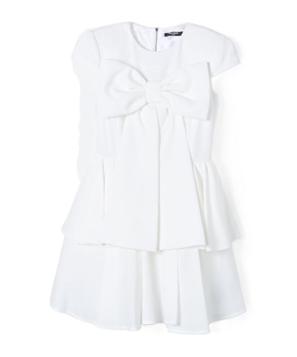 Balmain Knot-detail Mini Dress In White
