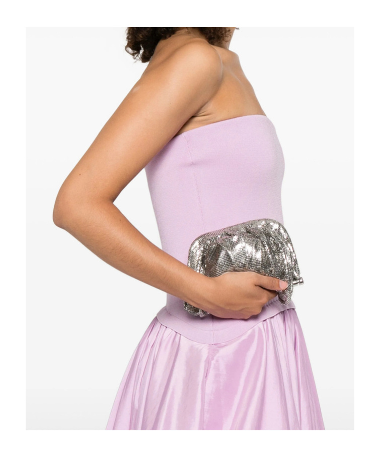 Benedetta Bruzziches Mini Chain-strap Clutch Bag In Silver