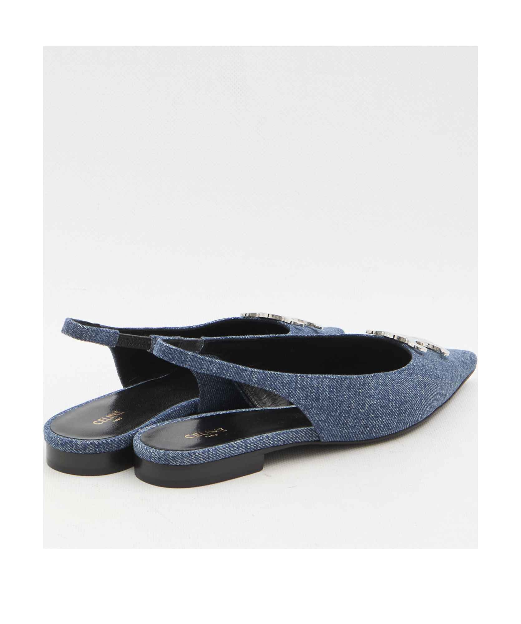 Celine Triomphe Flats In Blue