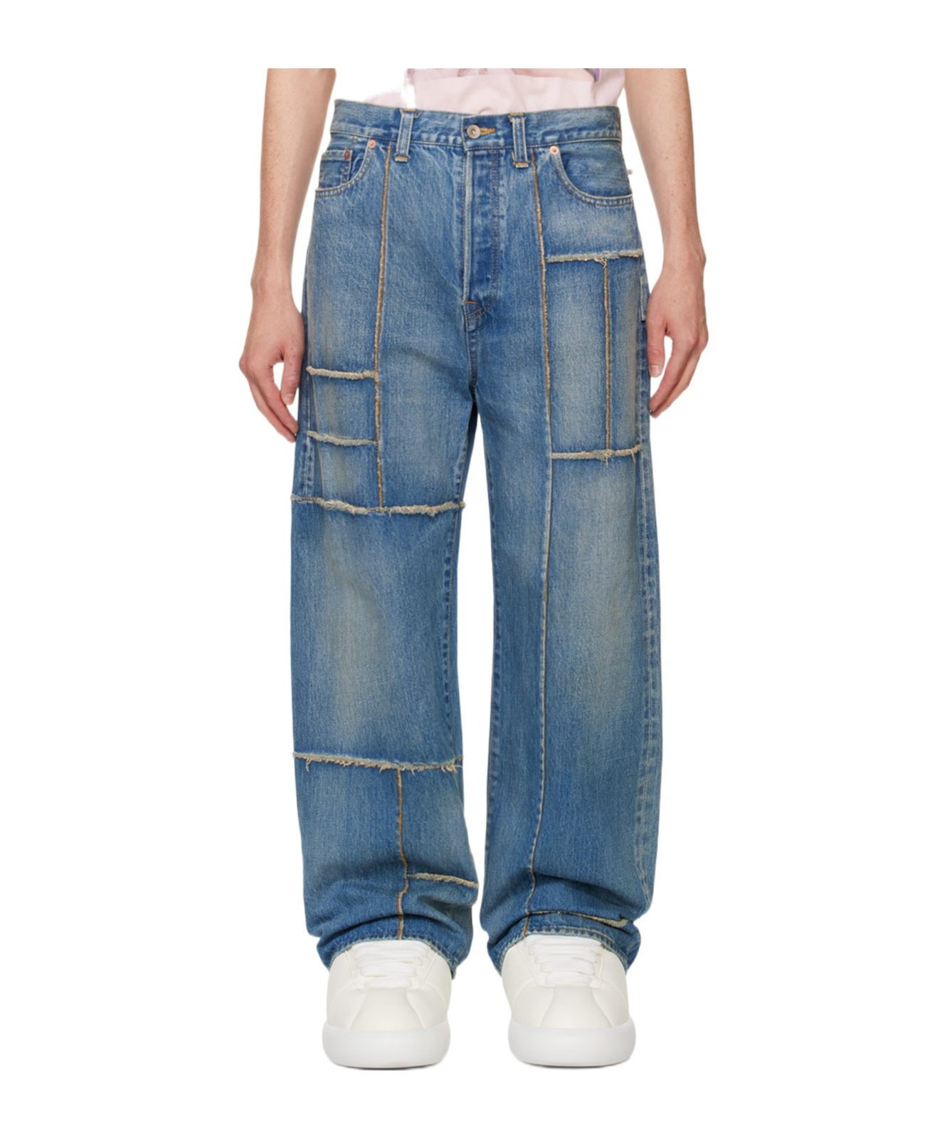 Doublet Blue Frankenstein Cutting Jeans In Blue