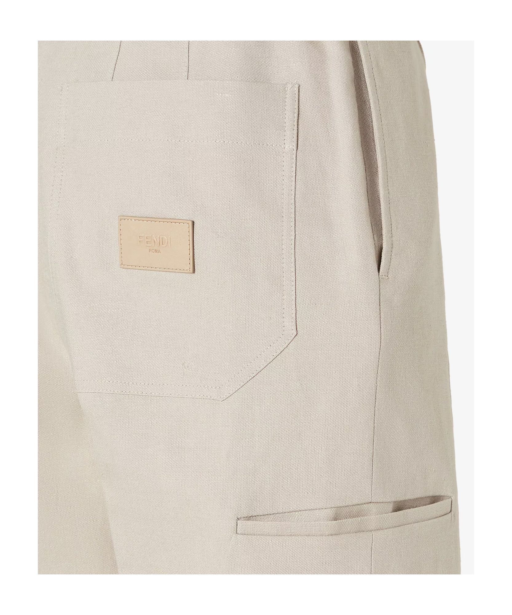 Fendi Bermuda Linen Short Front Pleats