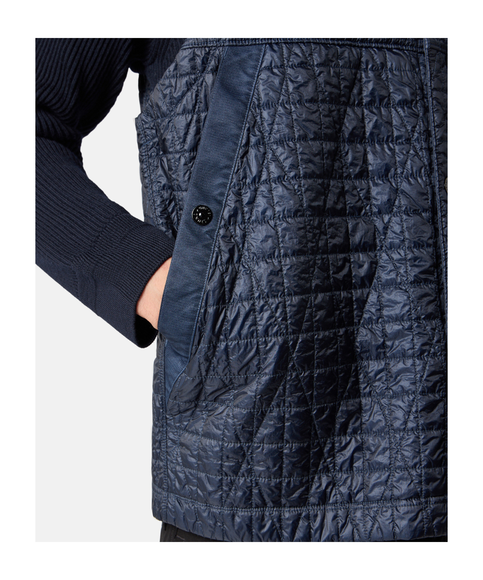Stone Island Quilted Vest With Anti-drop And Wind Resistance In Blue