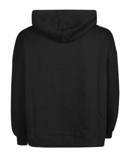 Gcds Cotton Hooded Sweatshirt Kangaroo Pocket In Black