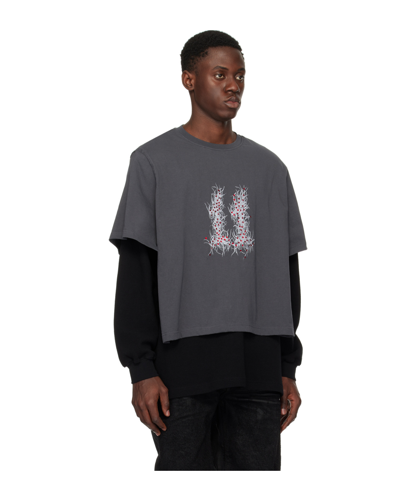 We11 Done Laminated Long-sleeved T-shirt In Black