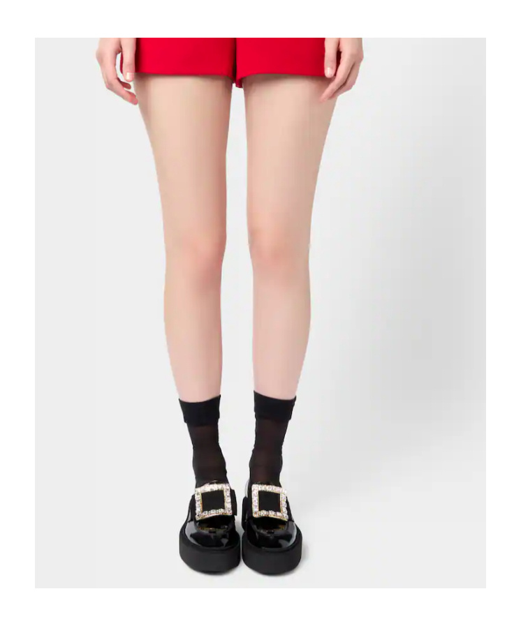 Roger Vivier Viv' Rangers Crystal Embellished Leather Loafers In Black