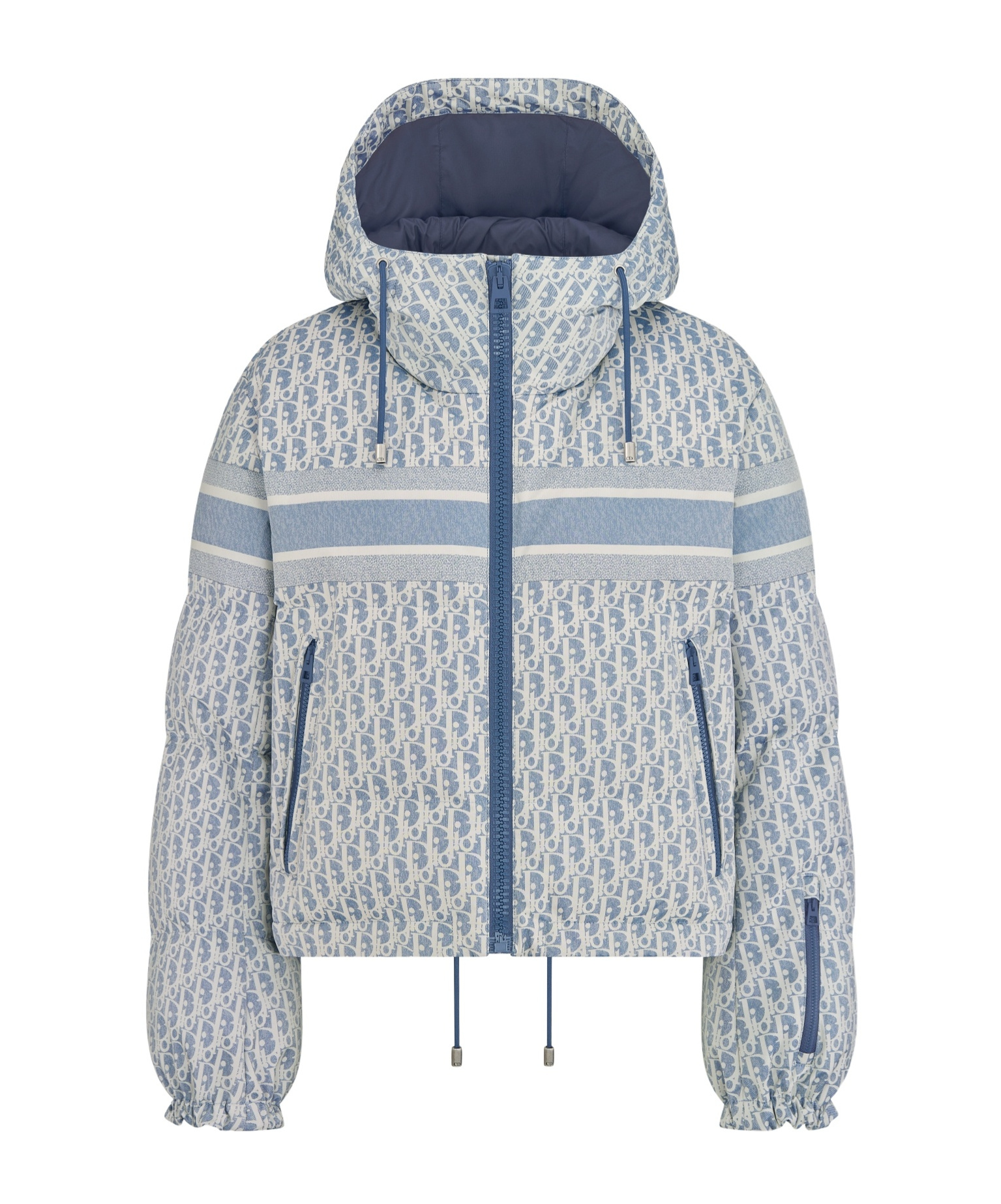 Dior Alps Cropped Puffer Jacket With Hood In Blue