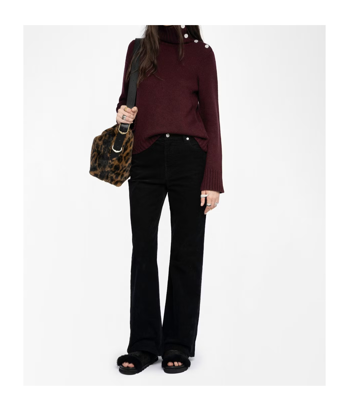 Zadig & Voltaire Turtleneck Sweater In Burgundy